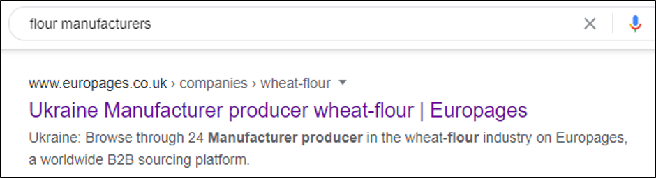 Результаты выдачи по запросу "flour manufacturers"