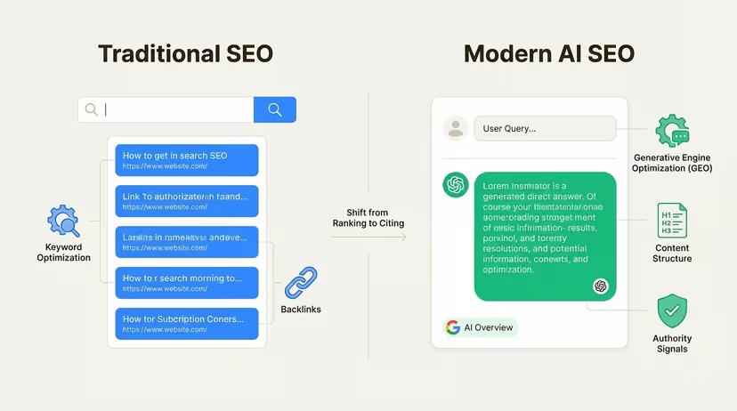 Порівняння класичного SEO та сучасного AI+SEO